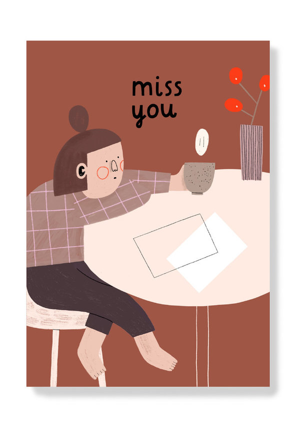 Postkarte MISS YOU