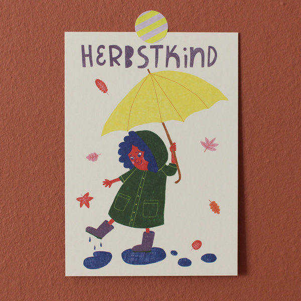 Postkarte HERBSTKIND